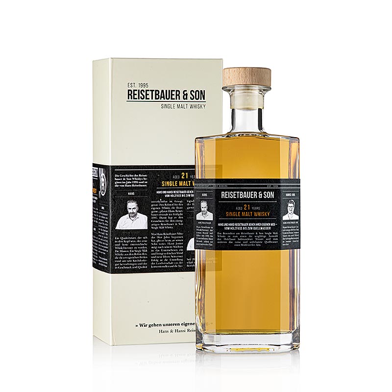 Flasche Single Malt Whisky Reisetbauer, 21 Jahre, 48 % vol, 700 ml, edler Genuss