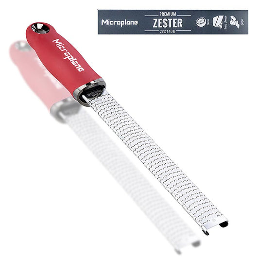 Microplane - Premium Classic - Grattugia a bastoncino per scorze, manico rosso melograno / soft-touch, 1 pz.