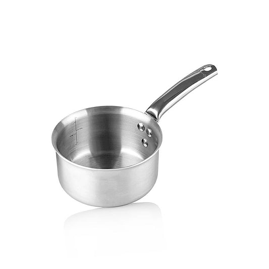 Stielkasserolle ALCHIMY, ø16cm, de Buyer (360116), 1 St - Hochwertige Edelstahlpfanne mit 16 cm Durchmesser für hervorragende Wärmeverteilung und optimale Benutzerfreundlichkeit Spülmaschinenfest für einfache Pflege