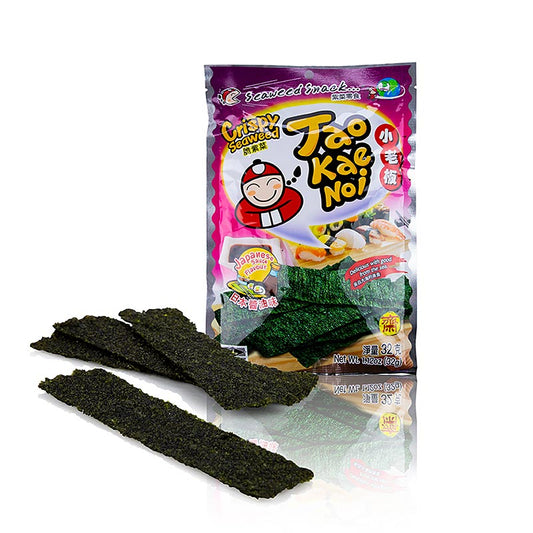Taokaenoi Crispy Seaweed Japanese Sauce, chips di alghe al gusto di salsa di soia, 32 g