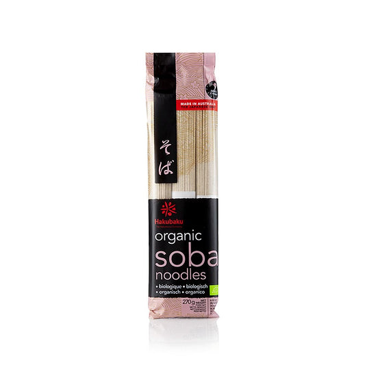 Bio-Soba-Nudeln von Hakubaku, hergestellt aus Buchweizen- und Weizenmehl, ideal für traditionelle japanische Gerichte 270g-Packung für mehrere Portionen, überraschende Textur und feiner Geschmack Ideal für Liebhaber der japanischen Küche und gesunde Mahlzeitsuchende