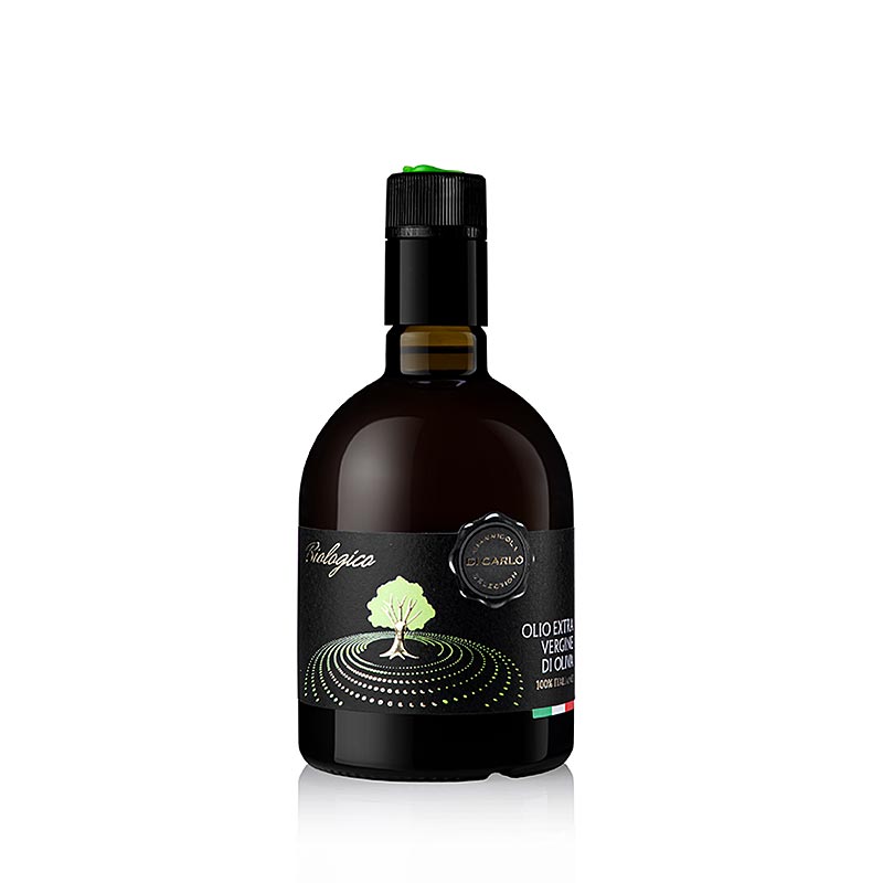 Natives Olivenöl Extra Oil EVO Di Carlo Selection, 500ml, BIO, 500 ml - Premium Bio-Olivenöl mit fruchtigem Geschmack, ideal zum Verfeinern von Salaten, Pasta und gegrilltem Fleisch