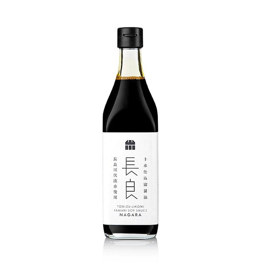 Soja-Sauce - Tamari, 2 Jahre im Holzfass, Nagara, 500 ml - Eine hochwertige, in Holzfässern gereifte Tamari Sojasauce aus Japan, perfekt für Liebhaber authentischer asiatischer Aromen und einer glutenfreien Ernährung, vielseitig einsetzbar in der Küche