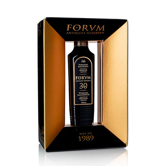 FORVM ANTIGUES RESERVES Cabernet Essig (30 Jahre Holzfaß Solera gereift), 250 ml - Exklusiver hochwertiger Essig in eleganter Flasche, 30 Jahre gereift nach der traditionellen Solera-Methode, reich an Aromen und raffiniertem Geschmack, perfekt für Feinschmecker und Hobbyköche