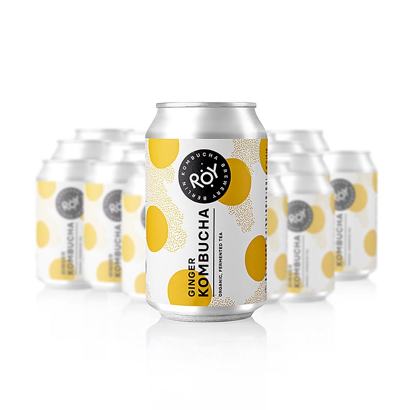 ROY Ginger Kombucha Berlin, BIO, 7,92 l, 24 x 330ml - Erfrischendes und gesundes Bio-Getränk aus Berlin