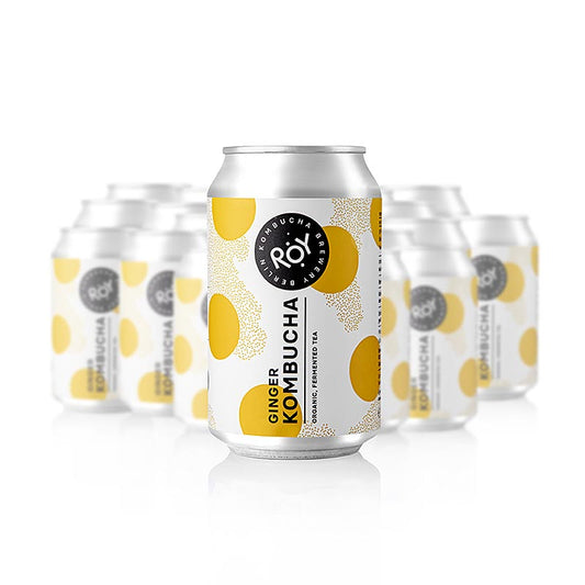 ROY Ginger Kombucha Berlin, BIO, 7,92 l, 24 x 330ml - Erfrischendes und gesundes Bio-Getränk aus Berlin