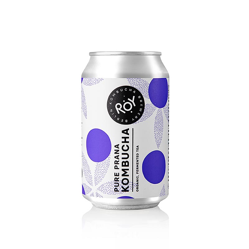 ROY Pure Prana Kombucha Berlin, BIO, 330ml - Ein vitalisierendes und belebendes Getränk, handgebraut in Berlin, aus hochwertigen Bio-Zutaten und voller organischer Säuren und B-Vitamine, vegan, laktose- und glutenfrei, hergestellt aus Pure Prana Tee von Paper & Tea und einer Mischung aus ayurvedischen Kräutern und Gewürzen, umweltfreundlich und in transparenter Eigenproduktion hergestellt