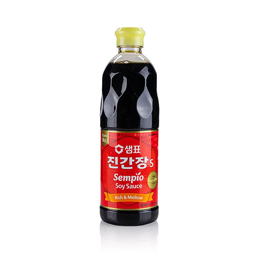 Koreanische Sojasauce von Sempio Jin Ganjang, 860 ml - Traditionell gereift mit reichem Umami-Geschmack und natürlicher Süße, vielseitig einsetzbar für koreanische Gerichte, Marinaden und Dips