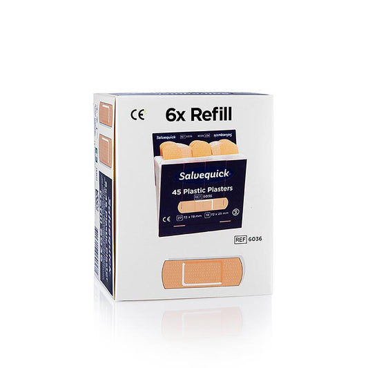 Cederroth - Confezione di ricambio di cerotti in plastica, 6 x 45 Pezzi 6036), 6 conf.