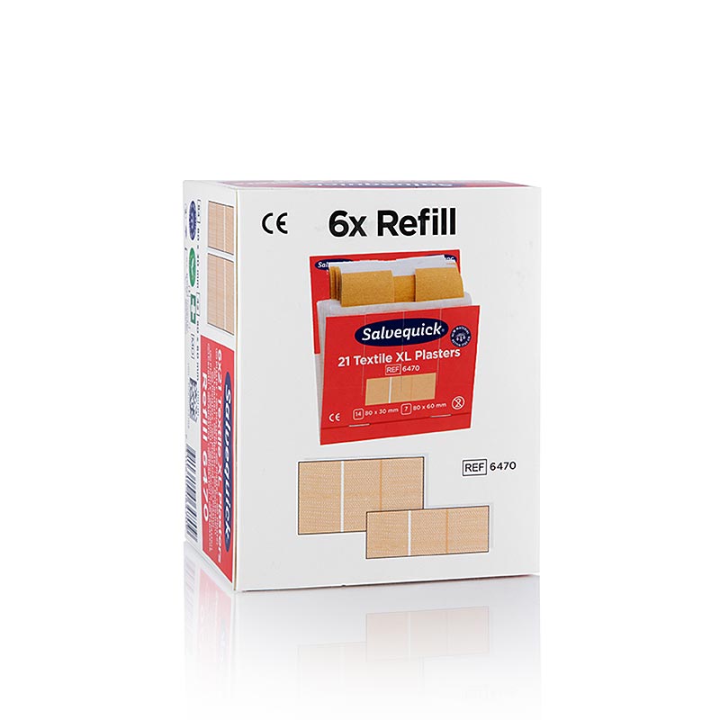 Cederroth - Cerotti in tessuto Xtra Large, confezione di ricambio, 6 x 21 pezzi (6470), 1 pz