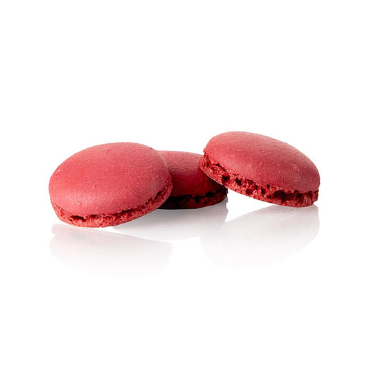 Macarons Hälften Rote Johannisbeere, ungefüllt, ca Ø 3,5cm (70238), 1,34 kg, 384 St - Handwerklich hergestellte französische Macarons mit knusprigem Äußeren und weichem, fluffigem Inneren, perfekt für jeden Anlass