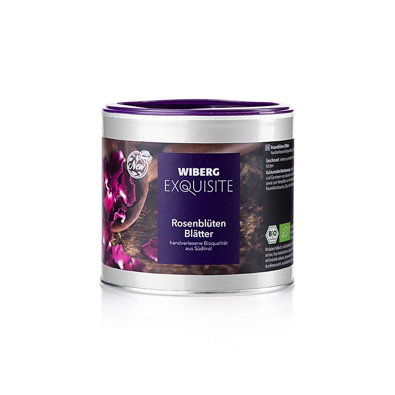 Handverlesene BIO-Rosenblüten aus Südtirol, verpackt in einem luxuriösen 20-Gramm-Glas