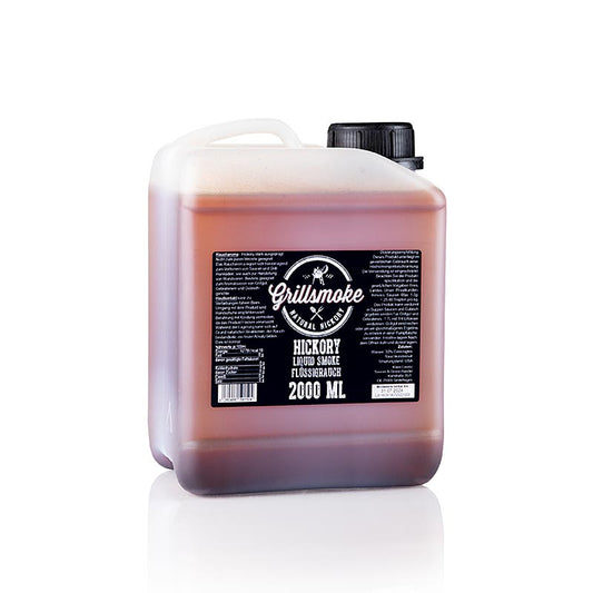 Grillstone Liquid Smoke Hickory Style, Flüssigrauch, 2 l - Flasche mit authentischem Hickory-Holz Geschmack für Fleisch, Fisch und Gemüse Ideal für Innen- und Außenbereich