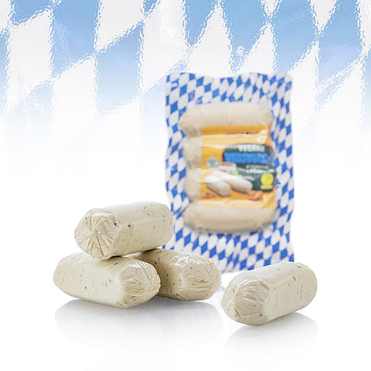 Vegane Weißwurst aus Erbsenprotein von Greenforce, klassischer pflanzlicher Genuss für Barbecue und schnelle Mahlzeiten