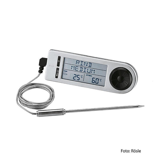 Digitales Grillthermometer von Rösle mit großem Temperaturbereich und leicht ablesbarer Digitalanzeige aus hochwertigem Edelstahl