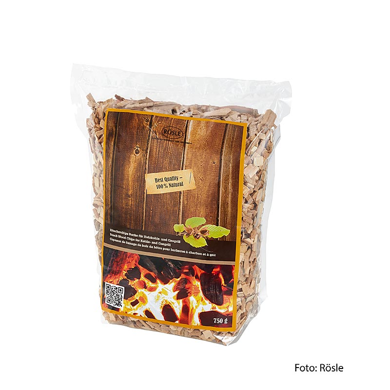 Rösle Räucherchips Buche (25104), 750 g - hochwertige Buchenholz-Räucherchips für Fleisch, Fisch und Gemüse geeignet
