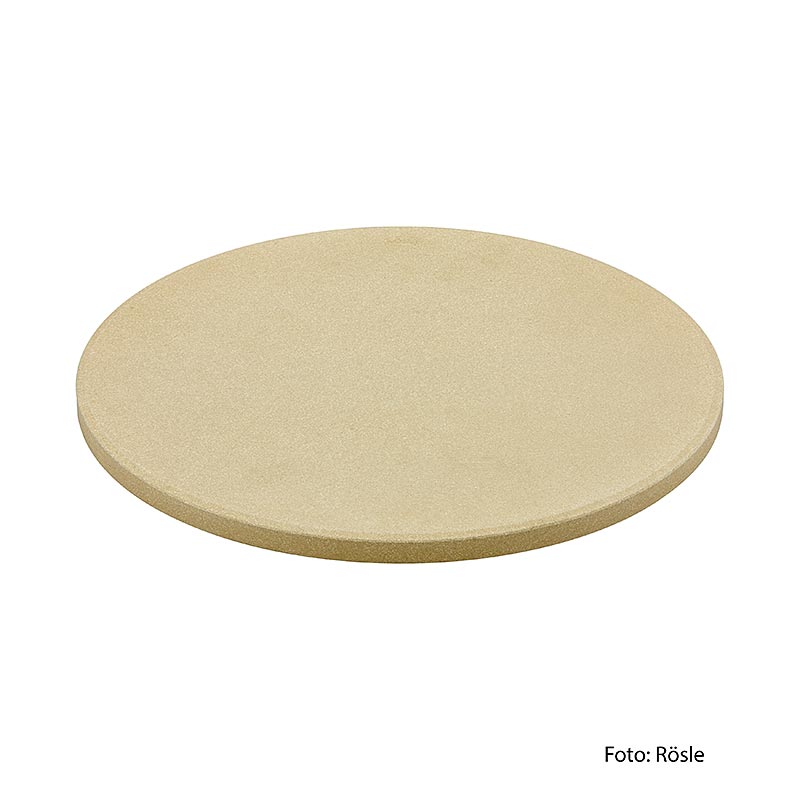 Pizzastein Vario von Rösle, 30cm (25424), ideal für Backofen und Grill Cordierit-Stein sorgt für knusprigen Boden und gleichmäßige Wärmeverteilung Inklusive Griff für einfaches Bewegen Perfektes Werkzeug für authentischen Pizzagenuss zuhause Abmessungen: 30 x 38,2 x 1,5 cm
