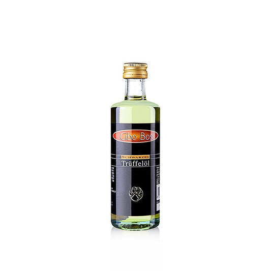 CIBO BOS Olivenöl mit schwarzem Trüffelgeschmack, 60 ml - Luxuriöses Trüffelöl aus hochwertigem Olivenöl, das Pastagerichte, Risottos, Salate und andere Kreationen bereichert