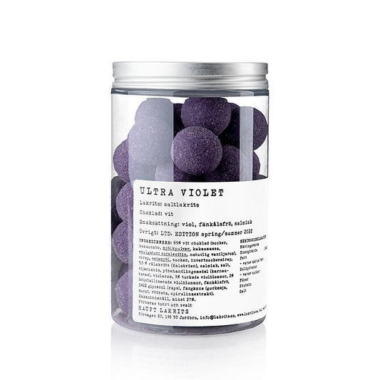 250 g Haupt Lakritz ULTRA VIOLET, Salzlakritz & Veilchen, Schweden, Verpackung