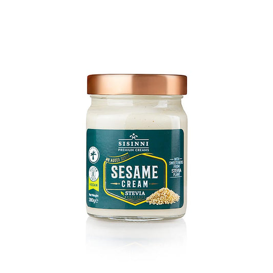 Sisinni Sesamcreme mit Stevia, 380 g - Köstliche, natürliche Sesampaste für Brotaufstriche, Dressings und Gerichte, verfeinert mit Stevia
