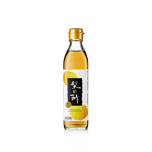 Bild eines 300 ml Fläschchens Nashi-Birnen Essig aus Japan, perfekt für Dressings, Marinaden und Soßen in der asiatischen Küche geeignet