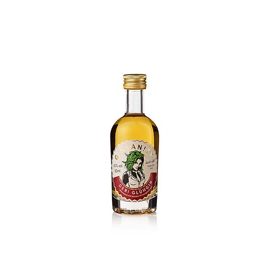 Miniaturflasche Ginsanity Der Glüh Gin mit 40 % vol, 50 ml, für einen wärmenden Genuss