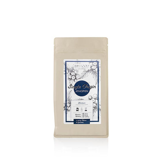 Äthiopischer Yirgacheffe Kaffee, ganze Bohne, 250 g - hoch gelegene Plantagen, langsam geröstet, köstliche Noten von Zitrusfrüchten, Beeren und Blumen - perfekt für Espresso, Filterkaffee und Brühmethoden