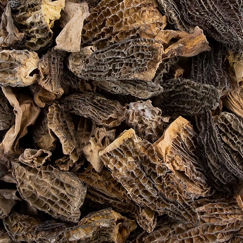 Getrocknete Spitzmorchel-Bruch-Packung, bestehend aus 60% Köpfen und 40% Stielen, ideal zum Verfeinern von Gerichten, 1 kg