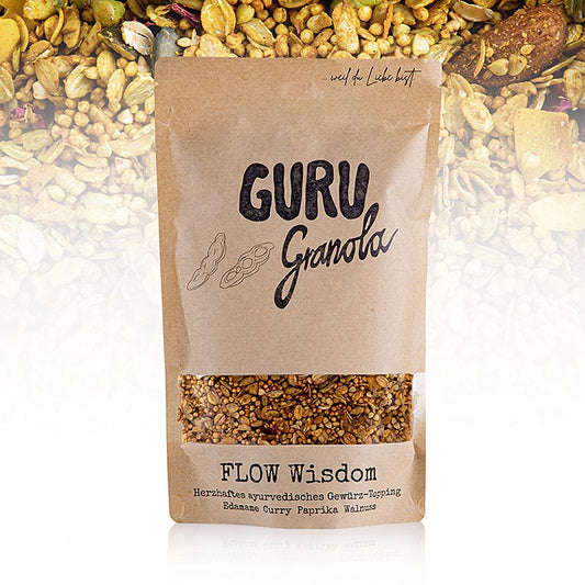 Guru Granola - FLOW Wisdom, 300 g - Handgemachtes Bio-Granola mit Superfoods und Adaptogenen