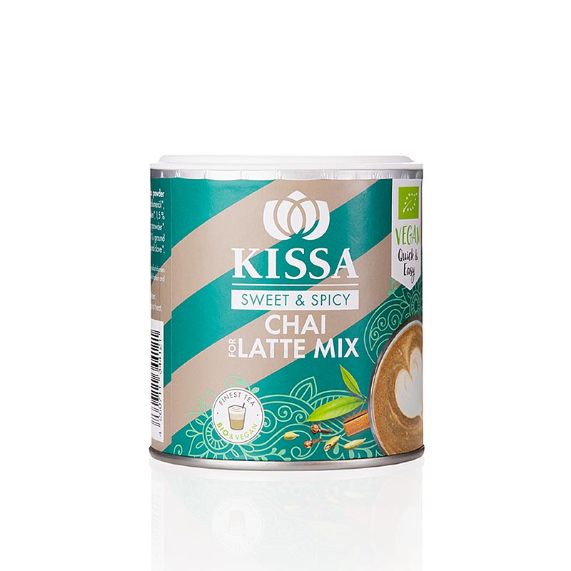 KISSA - Chai for Latte, Gewürz-Tee Mix, BIO, 120 g - Bio-zertifizierter Kräutertee für köstliche Chai Lattes, mit traditionellen Gewürzen wie Zimt, Kardamom, Ingwer und Nelken, leicht mit Milch oder pflanzlicher Alternative zuzubereiten, perfekt für Liebhaber indischen Tees und erfrischende, würzige Getränke