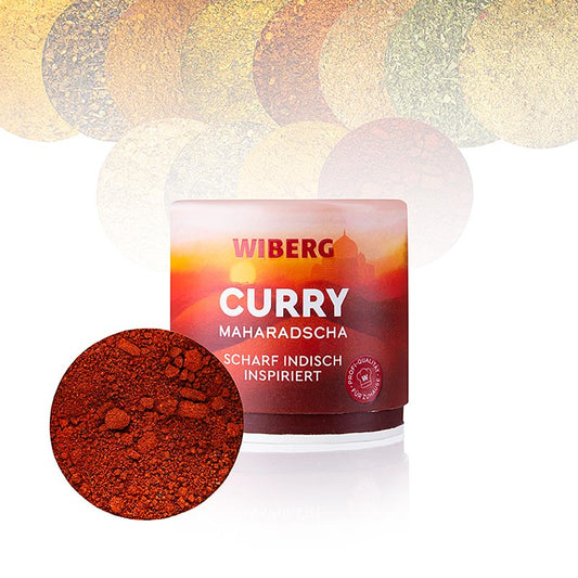 Wiberg Curry Maharadscha, scharf indisch inspirierte Gewürzmischung, 75 g - Eine exotische Gewürzmischung mit traditionellen indischen Gewürzen wie Kurkuma, Koriander, Kreuzkümmel und Chili, perfekt für die Zubereitung von Currys, Suppen, Eintöpfen und Marinaden 75 Gramm pro Packung