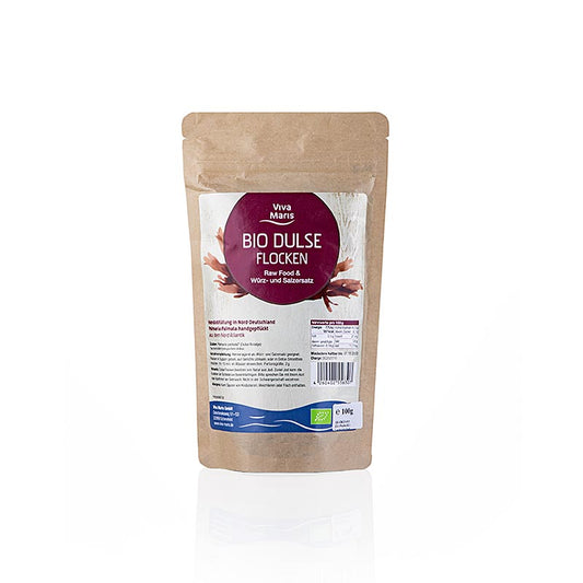 BIO Dulse Algenflocken von Viva Maris, 100 g, natürliche Delikatesse für Gerichte
