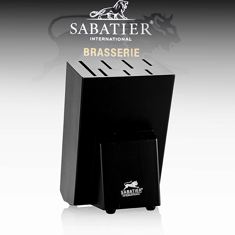 Messerblock aus strapazierfähigem Holz für 7 Küchenmesser, schützt und bewahrt Messer sicher und griffbereit auf, elegantes Design von Sabatier International