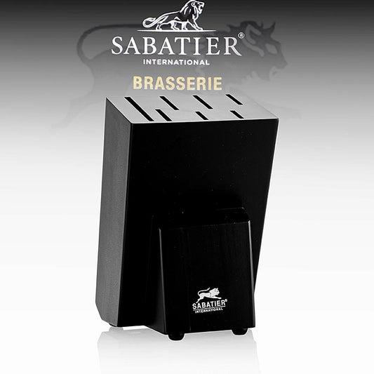 Messerblock aus strapazierfähigem Holz für 7 Küchenmesser, schützt und bewahrt Messer sicher und griffbereit auf, elegantes Design von Sabatier International