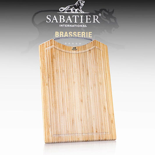 Schneidebrett aus Bambus mit Saftrille, geeignet für Gemüse, Fleisch und Brot, leicht zu reinigen, Abmessungen 38x28x1,8 cm