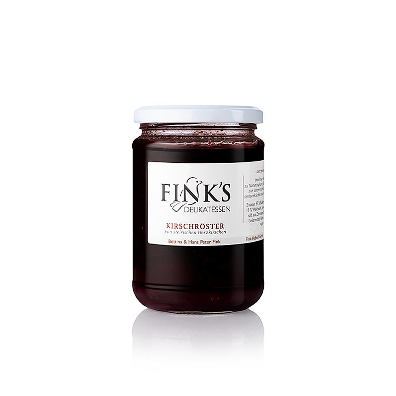 Kirschröster, Fink´s Delikatessen, 400 g - handwerklich hergestellte Delikatesse mit Kirschen und einem Hauch von Brandy, perfekt als Brotaufstrich, in Joghurt oder als Topping für Eiscreme