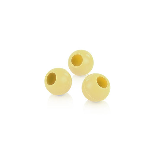 Weiße Trüffel-Hohlkugel Mona Lisa, 25mm Ø, 1,36 kg, 504 Stück - ideal für Desserts und Torten, eine raffinierte Delikatesse für Hobbyköche und Profis
