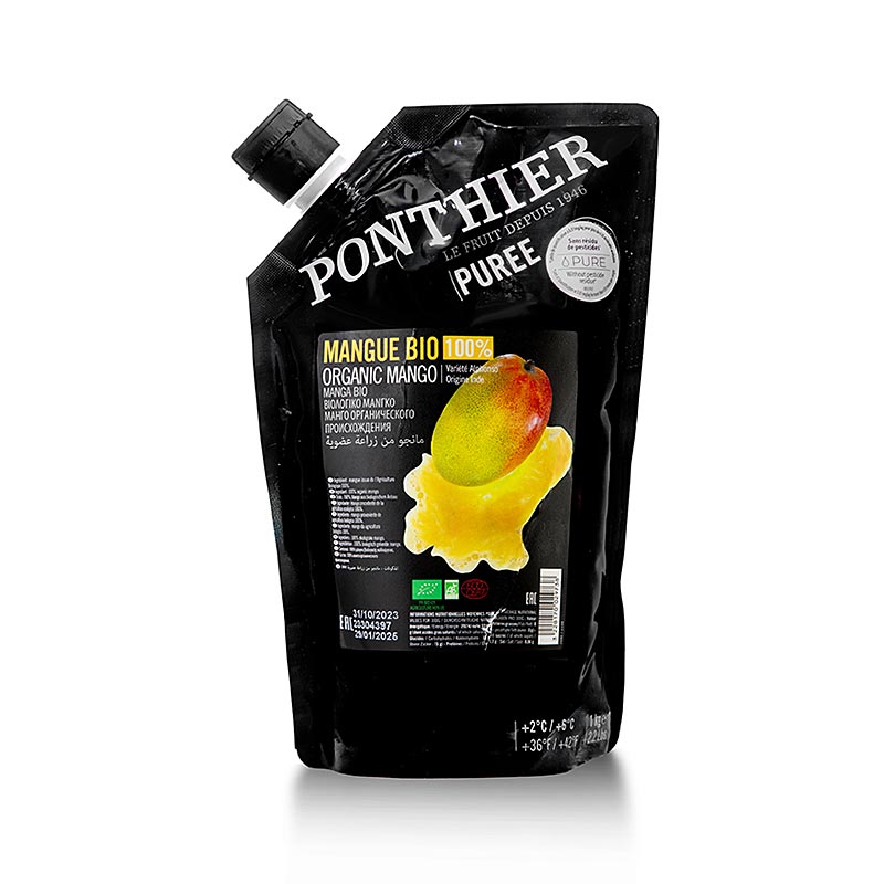 Bio-Mangopüree von Ponthier, 100% reines Produkt, ideal für kulinarische Kreationen