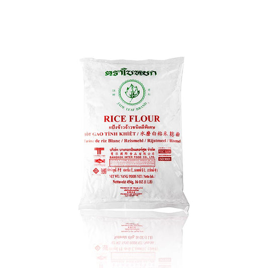 Reis-Mehl, weiß, Jade Leaf Brand, 454 g - glutenfreies, fettarmes und nährstoffreiches Mehl für asiatische Gerichte und Kuchen, wiederverschließbare Packung