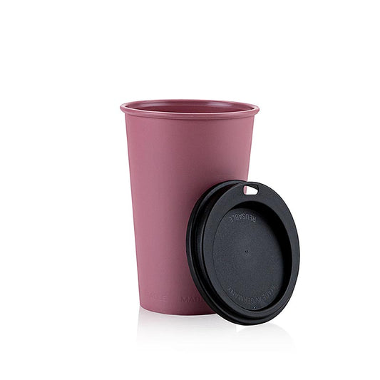 Mehrweg Kaffeebecher "ToGo", 300ml, Rot mit Deckel, 80 St