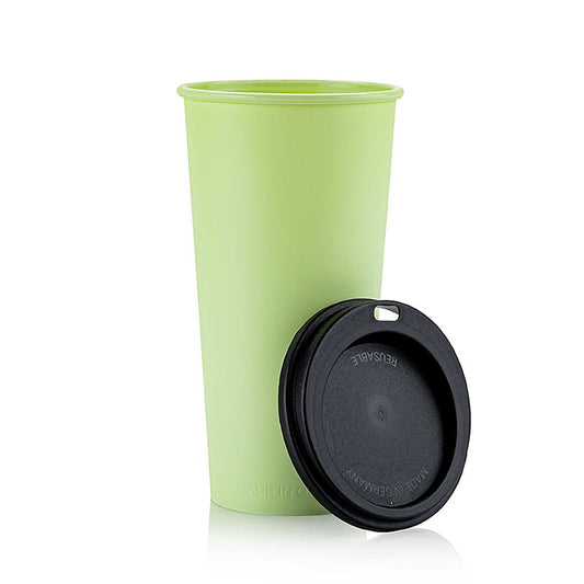 Mehrweg Kaffeebecher "ToGo", 400ml, Grün mit Deckel, 90 St