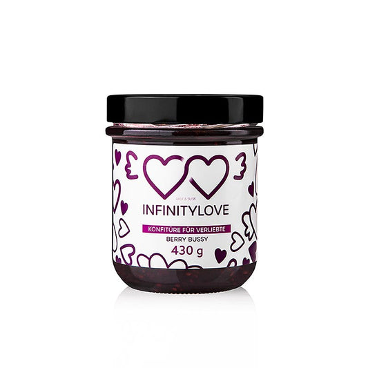 Handwerklich hergestellte INFINITYLOVE Brombeerkonfitüre Extra, 430 g, ideal als Topping für Desserts und auf knusprigem Toast Erleben Sie die Reinheit der Natur mit jedem Bissen