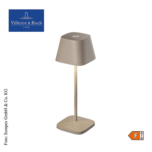 Lampada da tavolo "Neapel MICRO", con batteria ricaricabile, 20x6.5x6.5cm, alluminio, sabbia (97014), 1 pz.