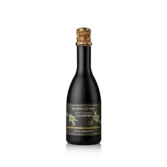 Manufaktur Jörg Geiger [d??n] Bitter Hydrolat, alkoholfrei, BIO, 375 ml - Produktbild der eleganten 375 ml Flasche mit alkoholfreiem Bio-Hydrolat, vielseitig in der Küche und bei der Zubereitung von Cocktails einsetzbar Entdecken Sie den raffinierten Geschmack!