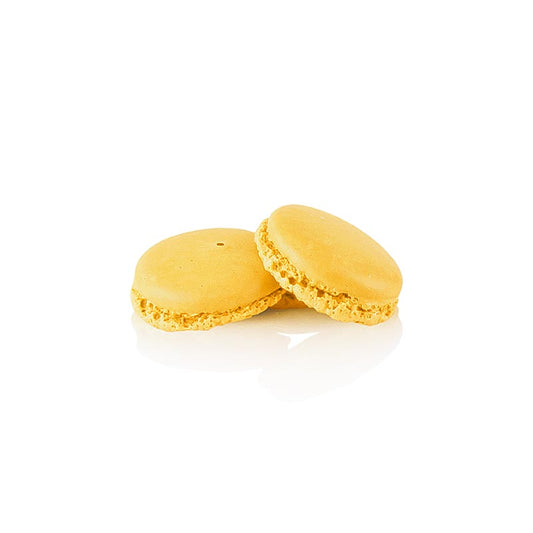 Halbe gelbe Macarons, ungefüllt, Ø3,5cm, 921g, 384 Stück - ideal für Desserts und Kreationen in der Gastronomie und zu Hause