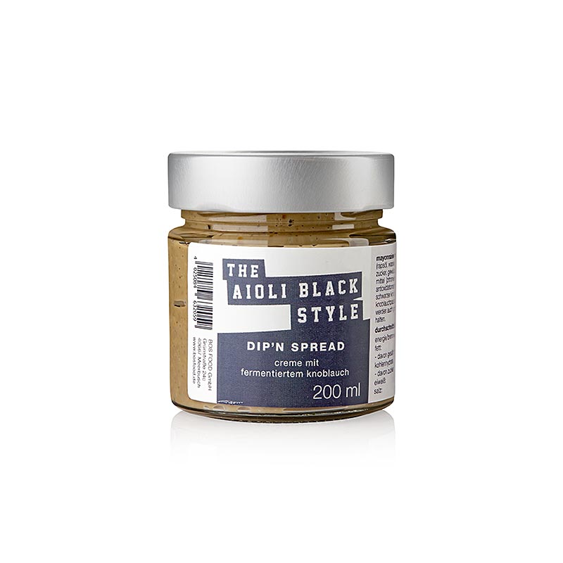 Handgemachte The Aioli - Black Style Sauce von Serious Taste, hergestellt aus Knoblauch und Tintenfischtinte, perfekt für Fisch, Meeresfrüchte und Gemüse