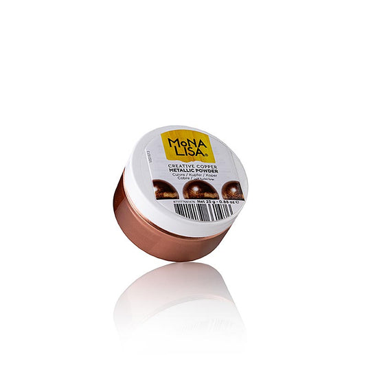 Lebensmittelfarbe Creative Powder Copper Glitzer Puder, glänzend Mona Lisa, 25 g - 25 Gramm essbares Glitterpulver in leuchtendem Kupfer, um Schokolade, Marzipan und Fondant zu veredeln und spektakuläre Desserts zu kreieren