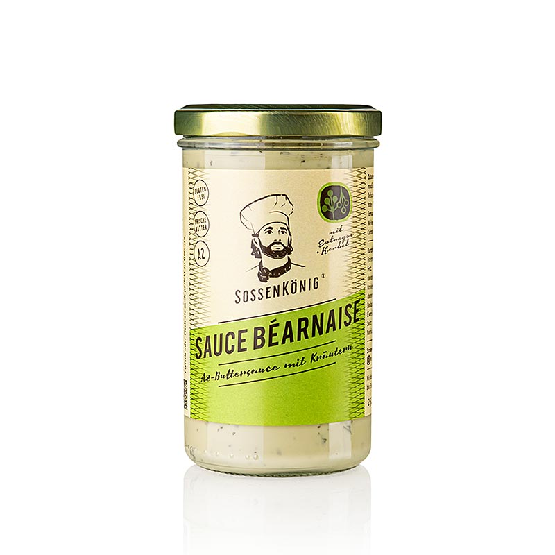 Küchenfertige Sauce Bearnaise von Sossenkönig, ideal für Fleisch, Fisch und Gemüse, 250 ml