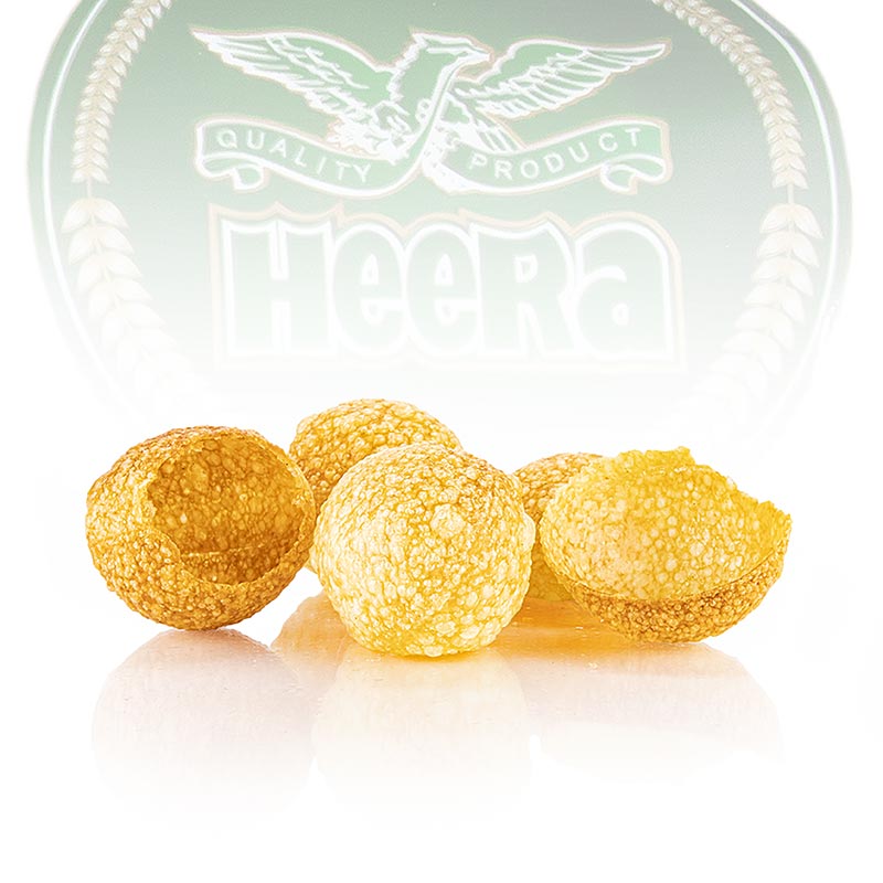 Ungebackene Pani Puri / Gol Gappa Chips von Heera mit Masala-Dip, perfekt zum Füllen und Genießen des beliebten indischen Snacks