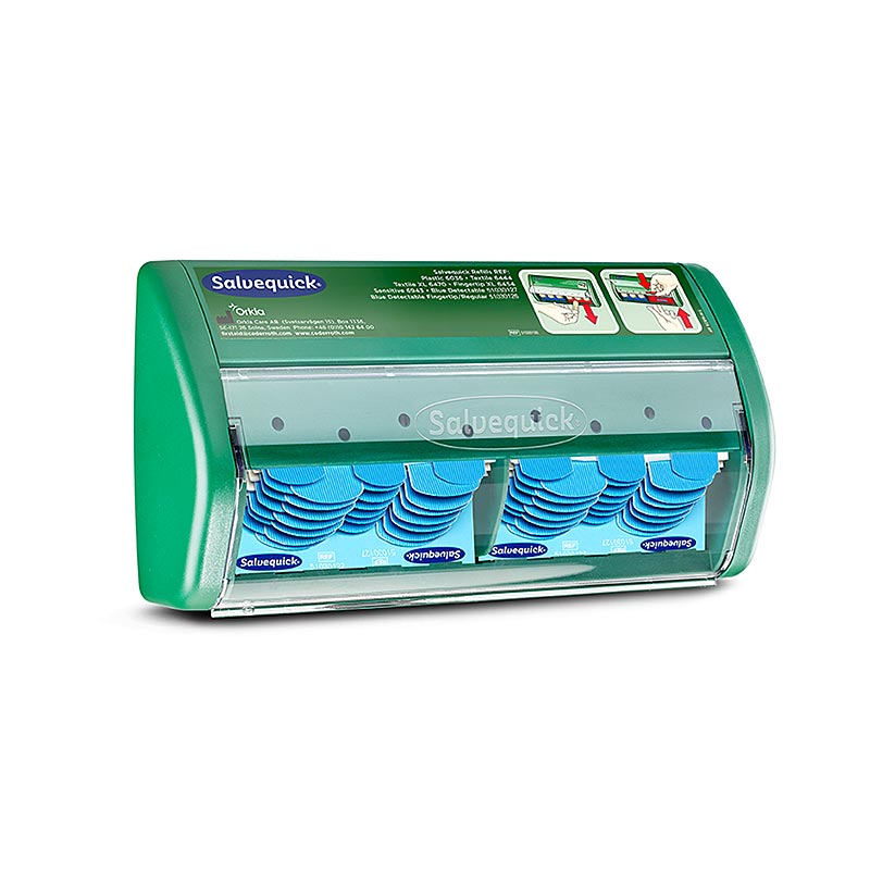 Cederroth - Salvequick Plaster Dispenser Blue Detect, Pflaster Station (51030130), 1 St